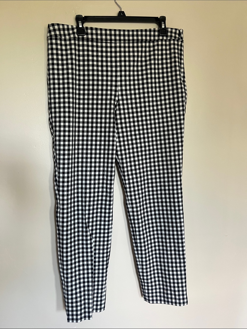 Talbots Gingham Chatham Preppy Ankle Pants Black White Side Zip Size 12 - Picture 3 of 11